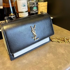 Black & White YSL Shoulder or Crossbody Bag
